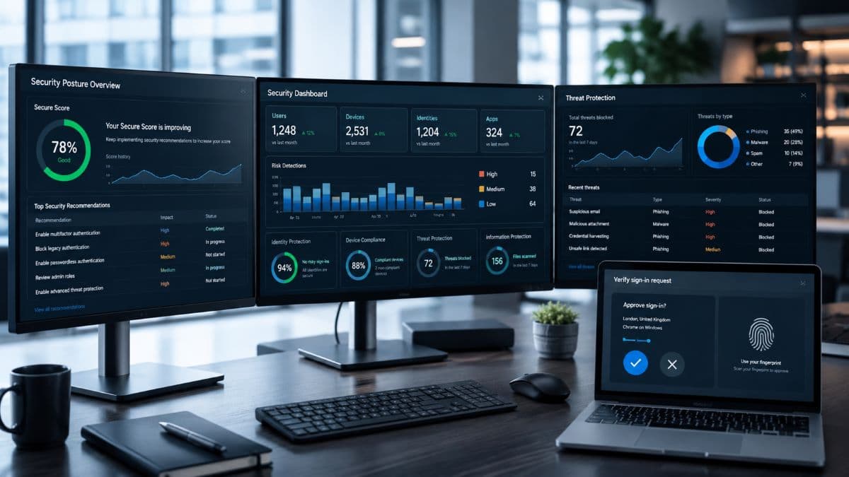 Microsoft 365 security monitoring dashboard workspace