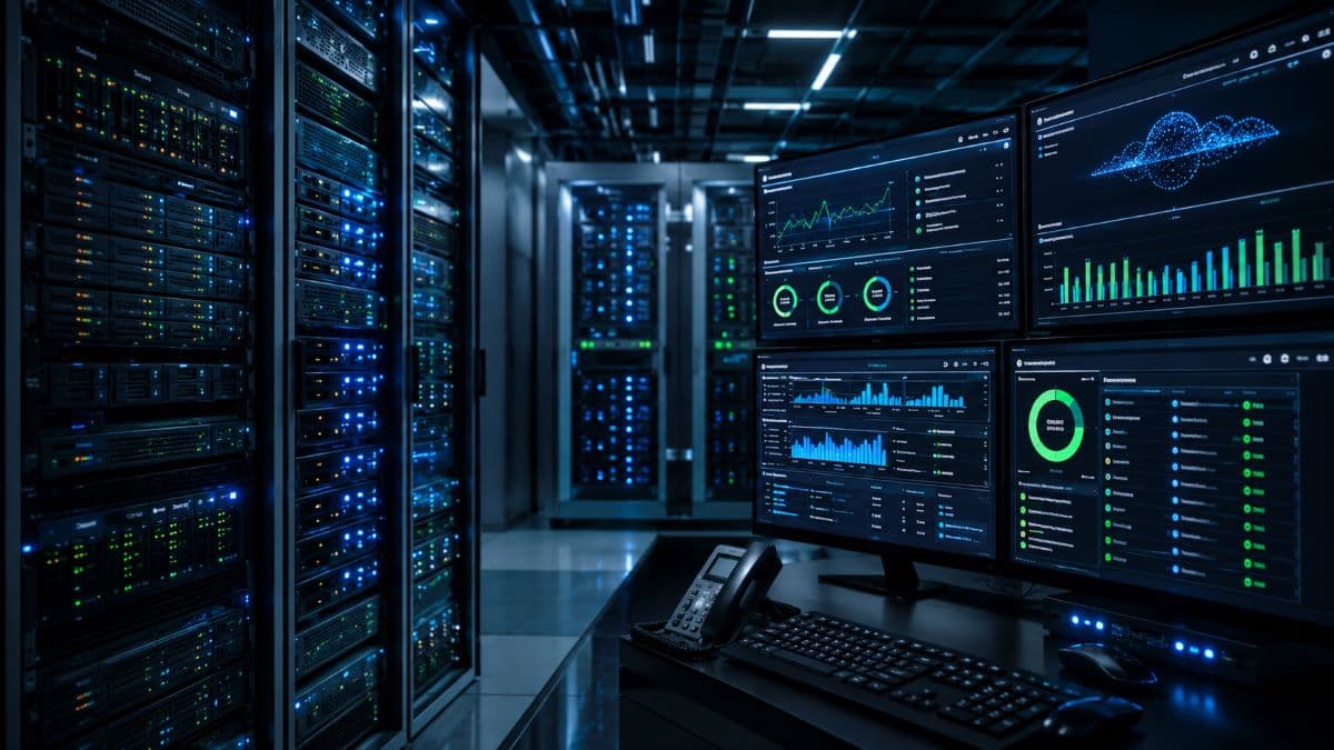 Enterprise backup infrastructure with recovery monitoring dashboard