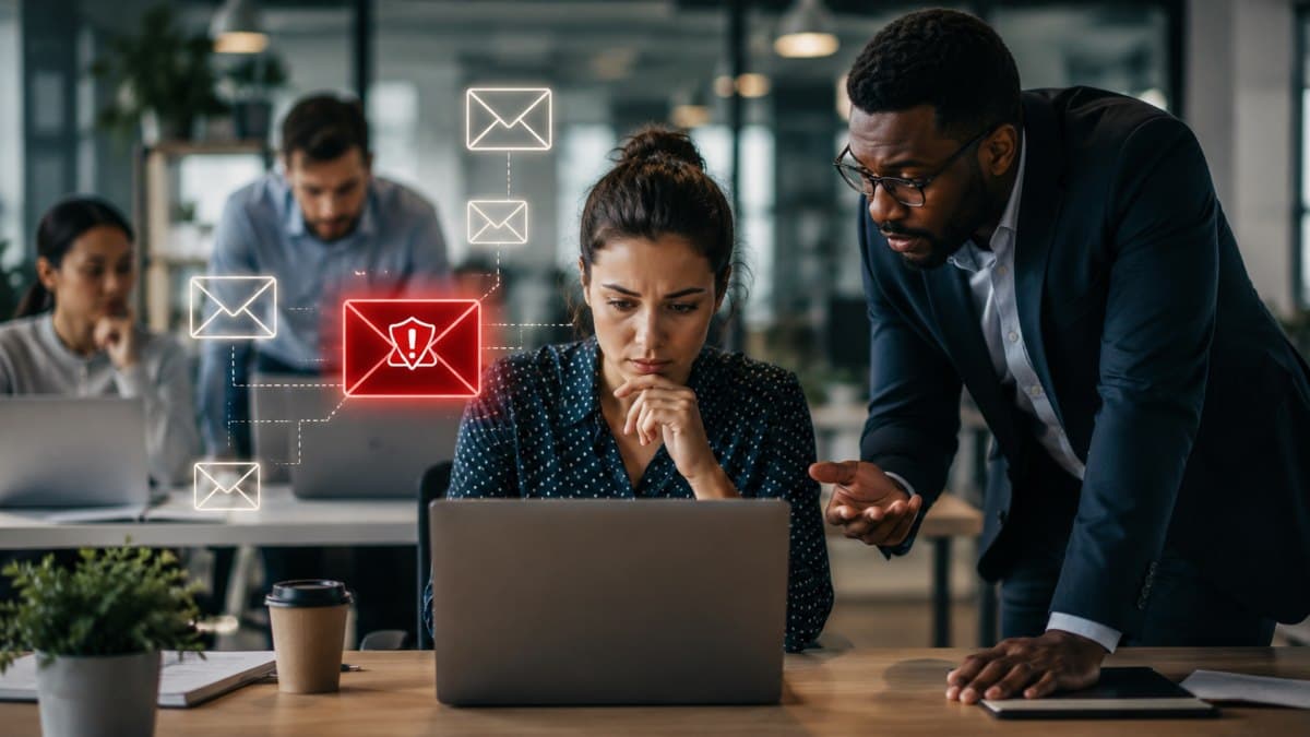 Employees learning to recognize phishing email threats