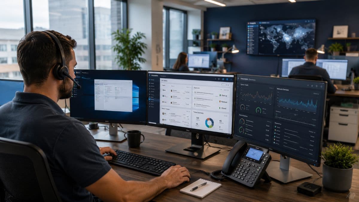 Remote IT team supporting business systems
