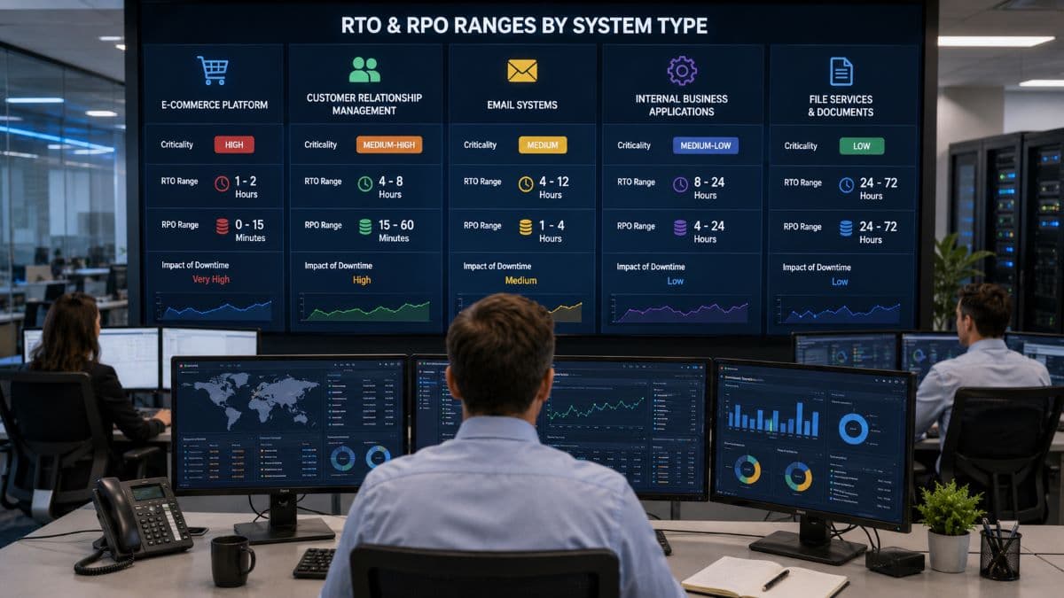Enterprise systems compared by recovery requirements