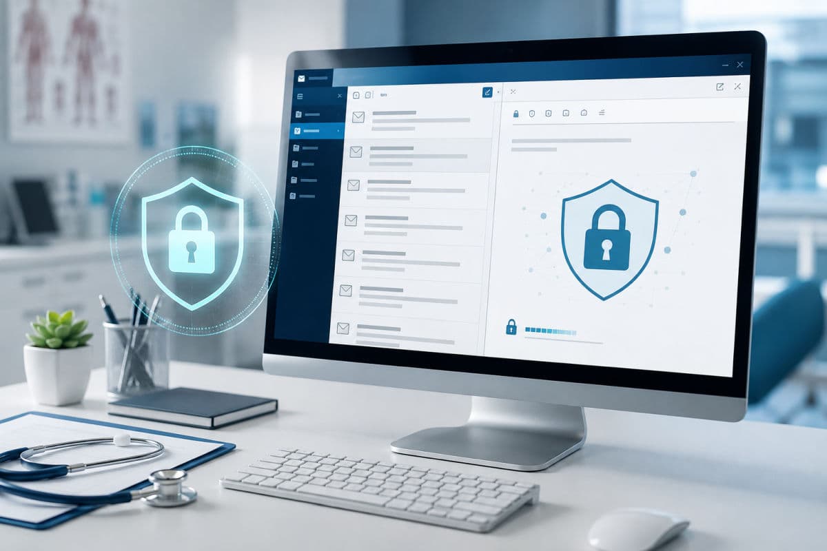 Encrypted practice mailbox on screen